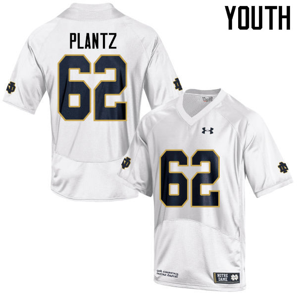 Youth NCAA Notre Dame Fighting Irish #62 Logan Plantz Stitched College Under Armour Authentic White Football Jersey SS10H24KI